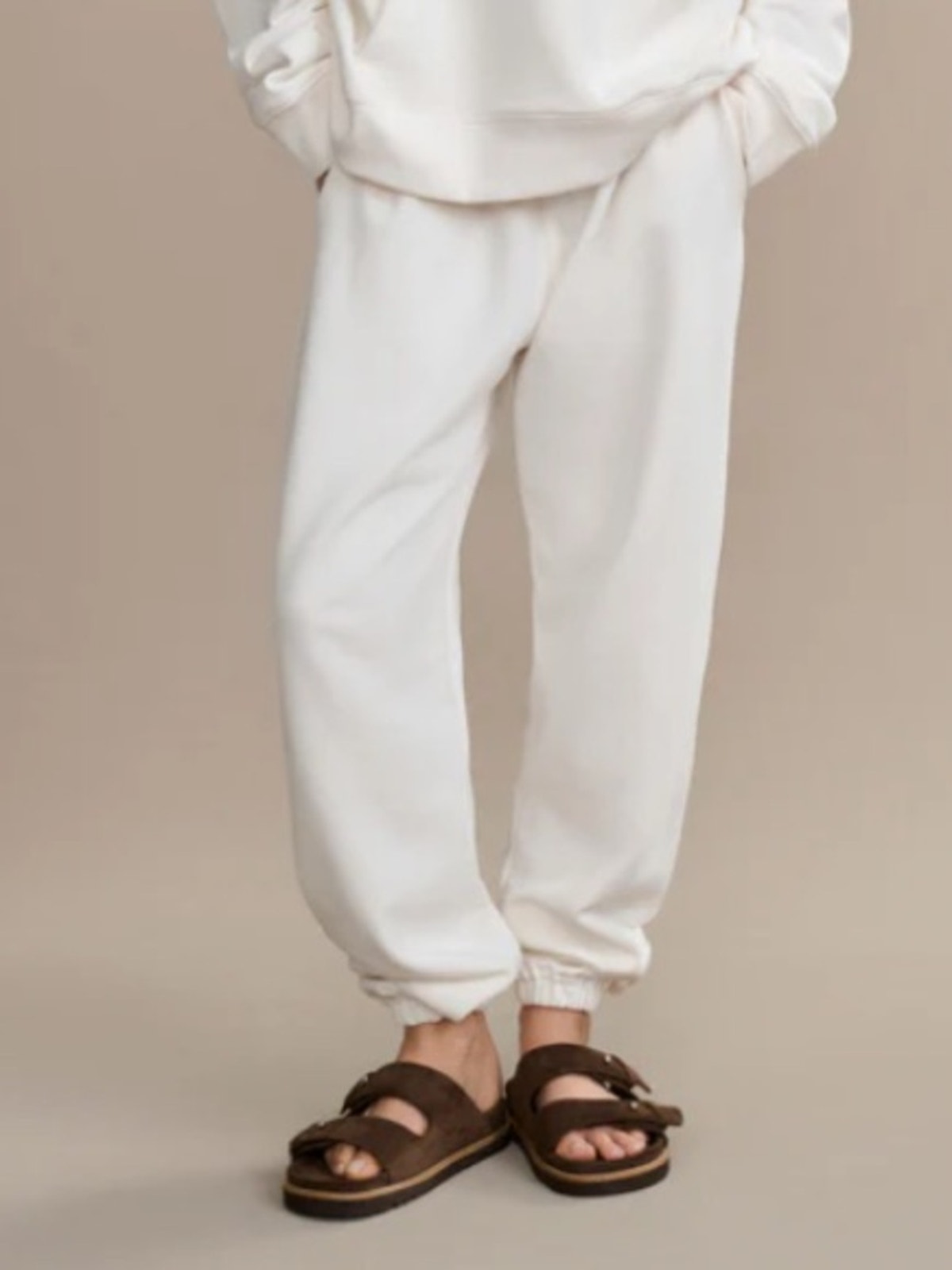 Jenni Kayne Bay White Drawstring Jogger Sweatpants Size Medium